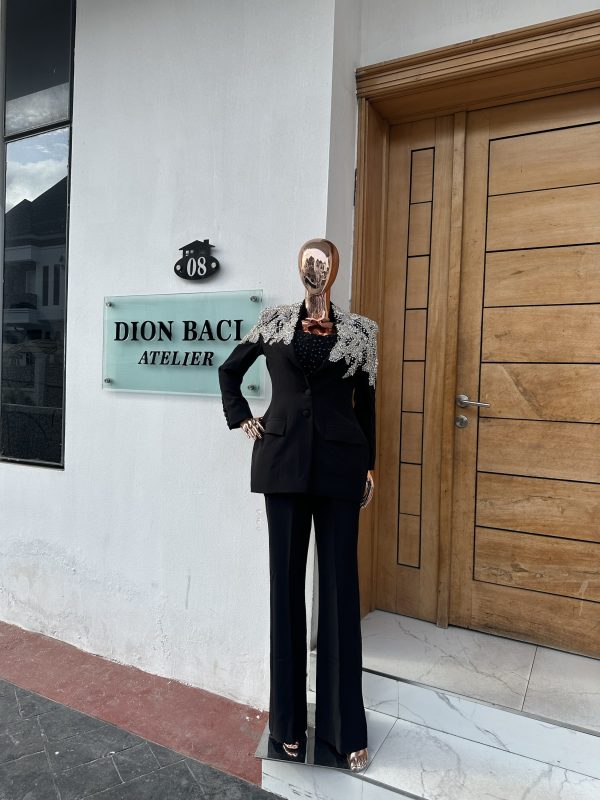 Detailed Black Medha pantsuit
