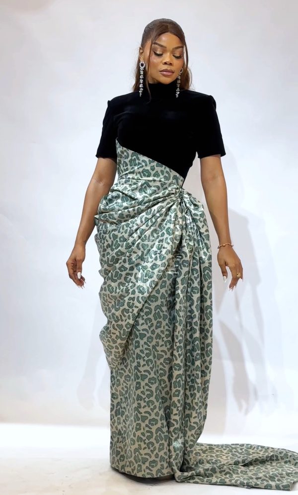 The dual tone drape dress