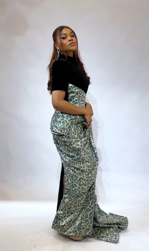 The dual tone drape dress